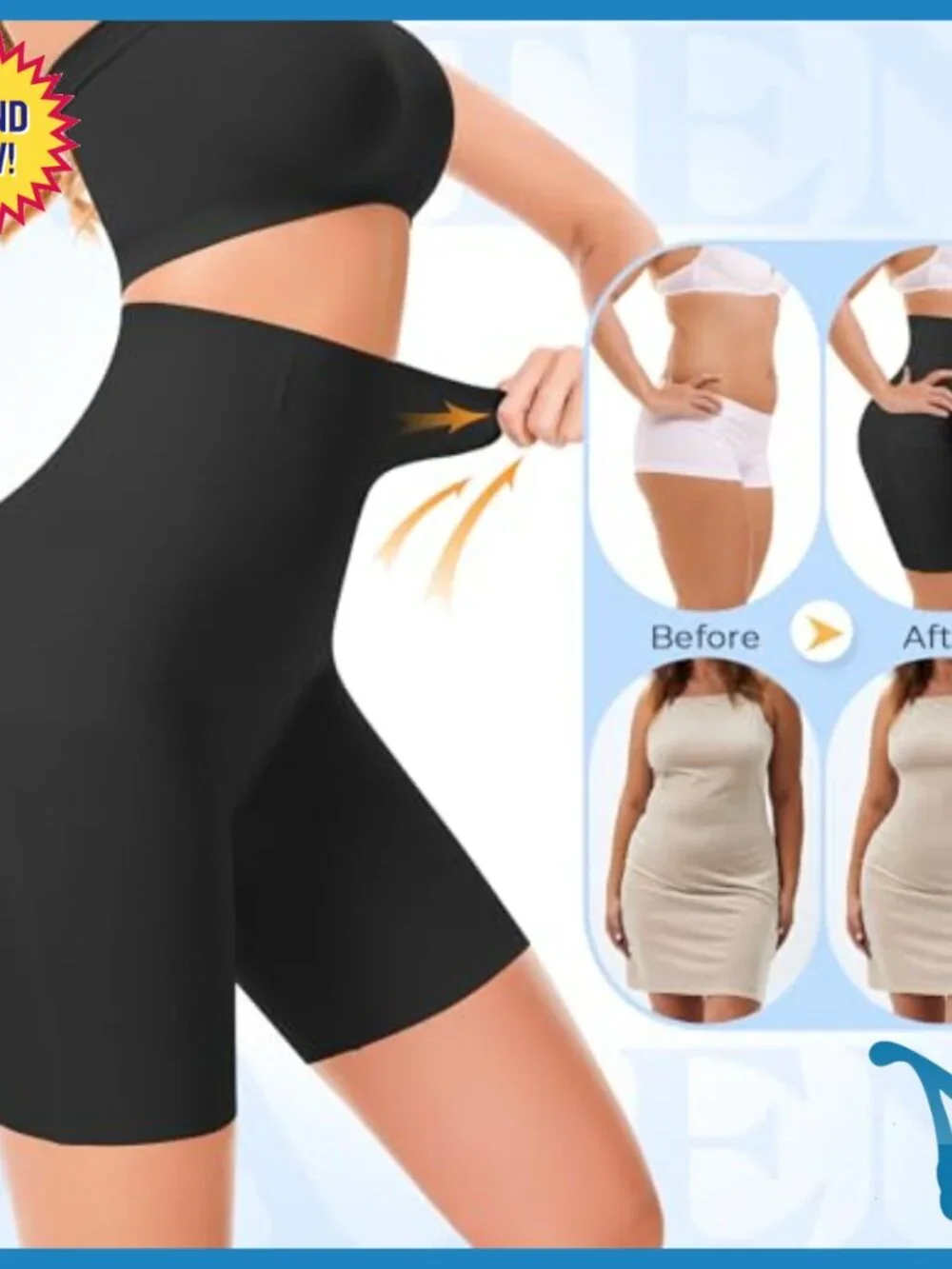 Seamless High Waist Shapewear Thigh Slimmer with Hip Enhancer Small